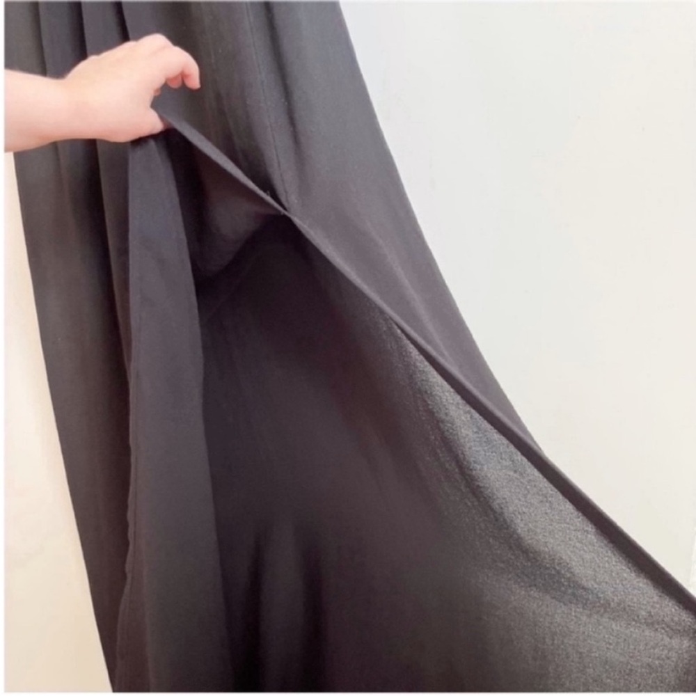 Rory Beca Jecka Gown black maxi semi sheer v neck - Picture 2 of 6